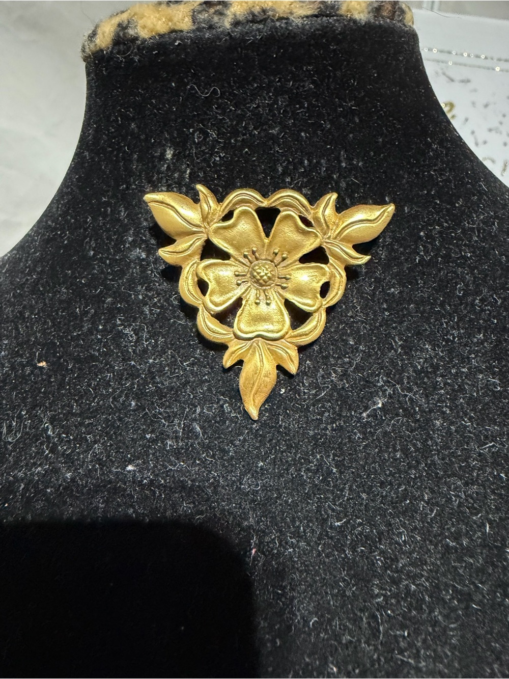 Past Times-Brass Tone Floral Statement Brooch